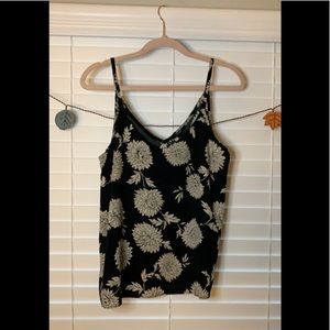 Black and white floral tank top